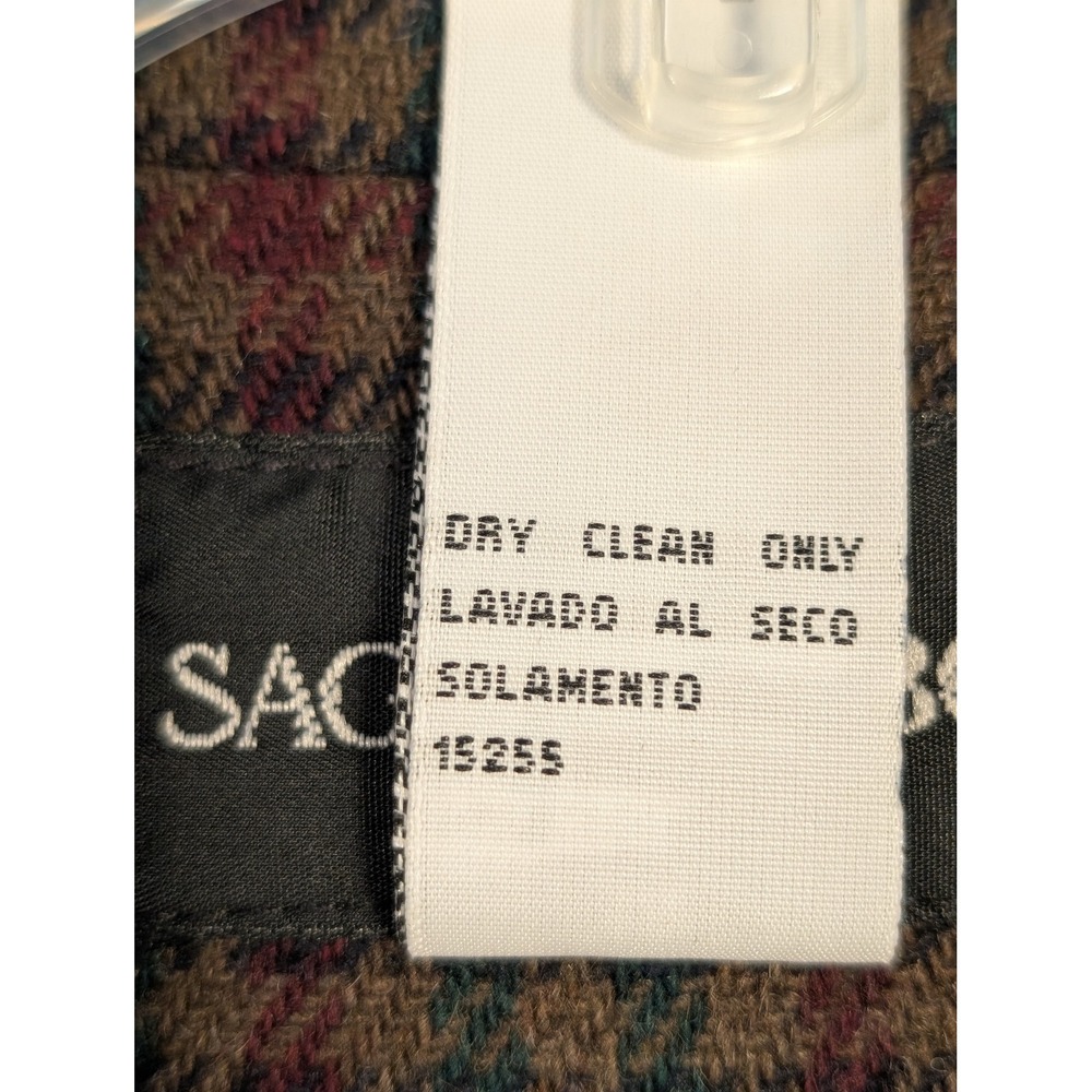 Vintage Sag Harbor Wool Blend Blazer Size 14 Glen Check Houndstooth Academia - Picture 7 of 7